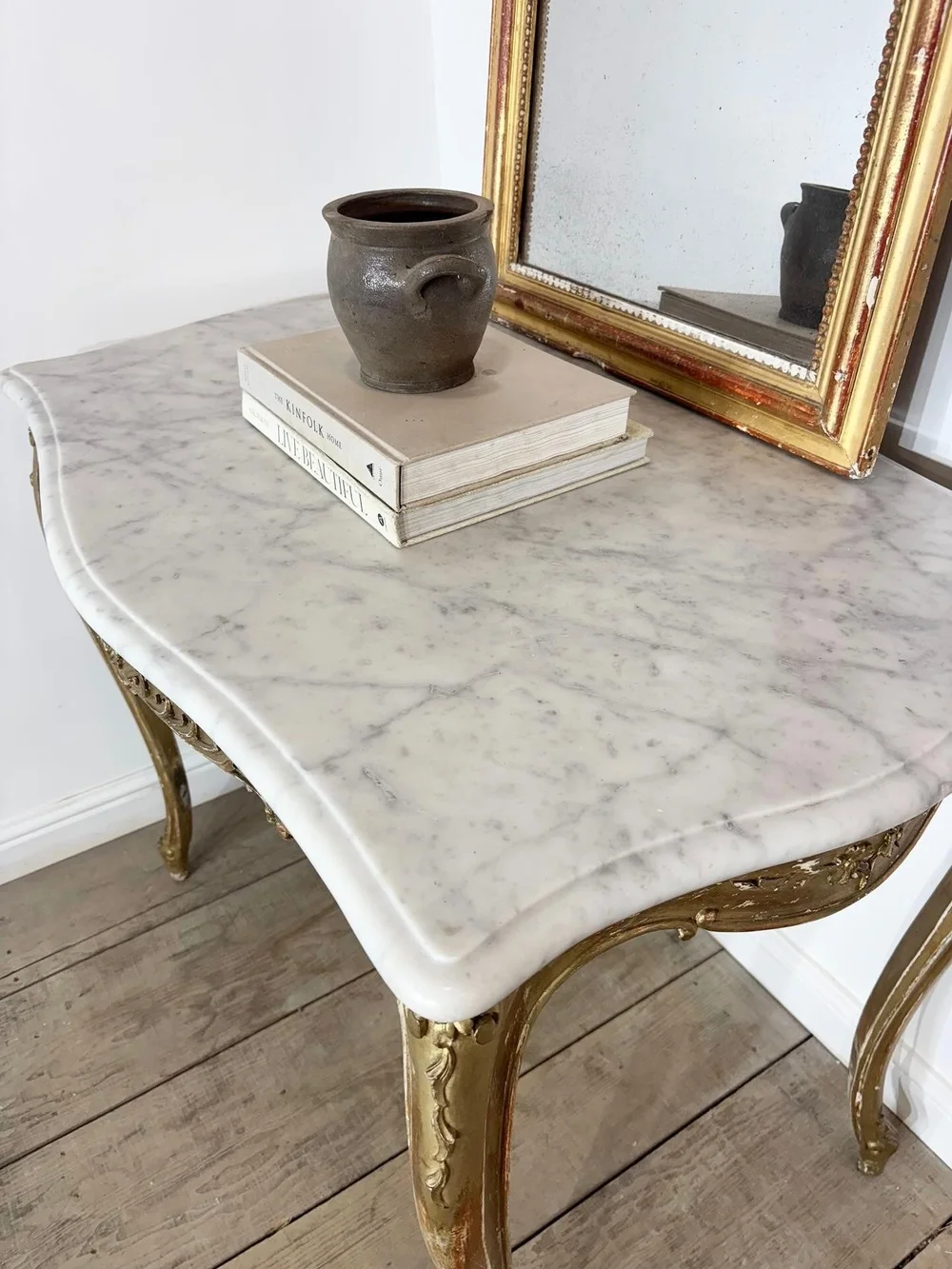 フランス アンティーク Marble Top Consol Table テーブル 19th Century Antique French Marble Top Gilt Console Table